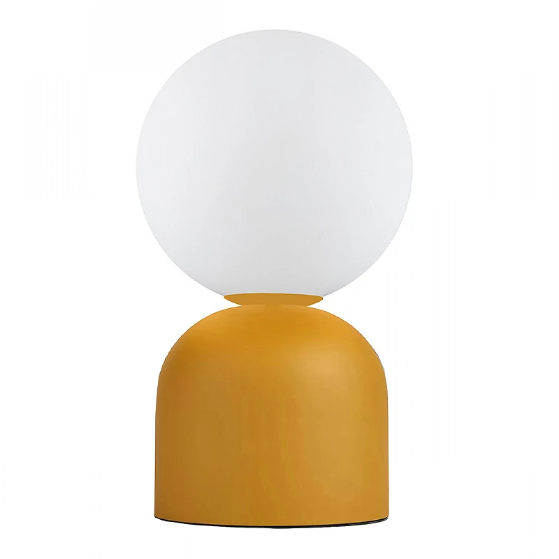 Albus Megapap E14 metal - glass in mustard - white color Ø13x28cm.
