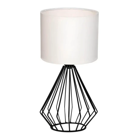 Aldo Megapap E27  fabric/metal table light in white - black color Φ18x36cm.