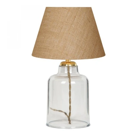 Atkinson Megapap fabric/plastic table lamp in brown/golden color 22x14x30cm.
