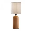 Cora Megapap E14 wooden - fabric PVC table lamp in natural - cream color Ø15x35cm.