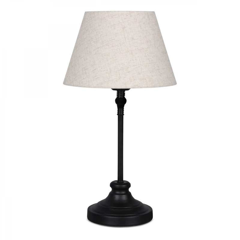 Doze Megapap E27 fabric/metallic table light in beige/black color 22x22x48cm.