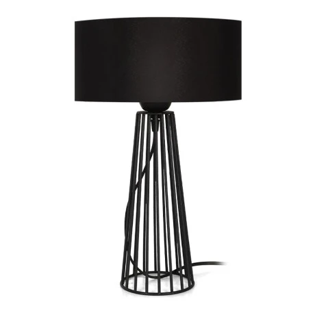 Filip Megapap E27 metal - fabric desk lamp in black color 25x25x45cm.