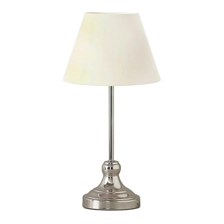 Grace Megapap E27 metal - fabric pvc table lamp in silver - cream color Ø22x45cm.
