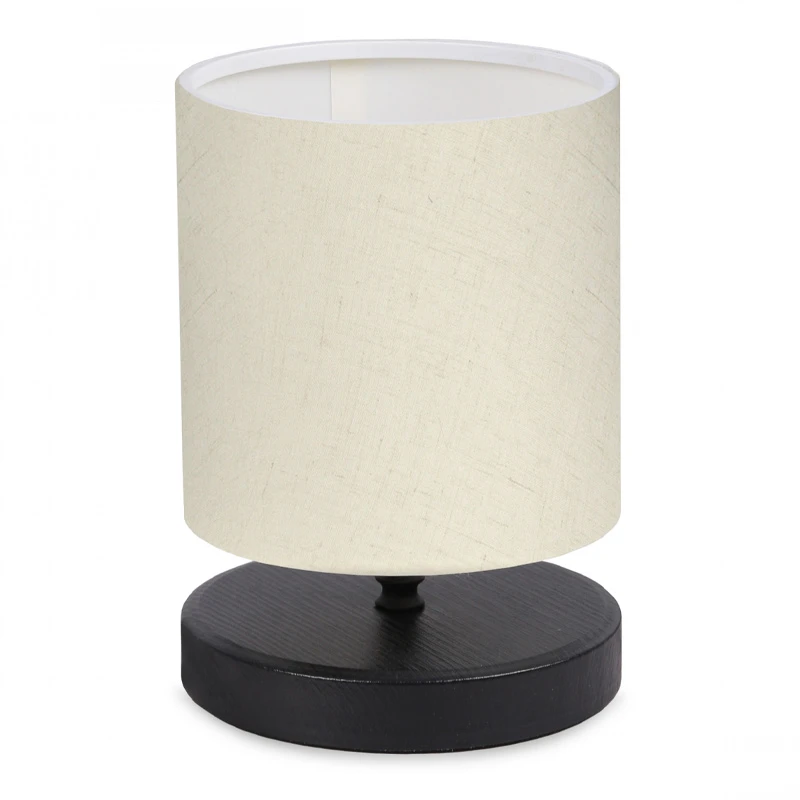 Hassard Megapap fabric/Mdf table lamp in cream/black color 15x16x22cm.