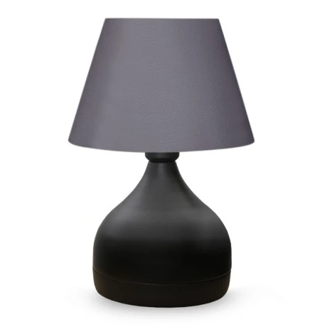 Hubert Megapap fabric/metallic table lamp in grey/black color 22x14x32cm.