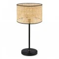Idaho Megapap E27  metallic/rattan table lamp in black/natural color Φ24x32cm.