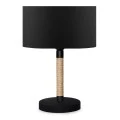 Jean Megapap fabric/rope/chrome table lamp in black/natural color 24x13x37cm.