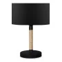 Jean Megapap fabric/rope/chrome table lamp in black/natural color 24x13x37cm.