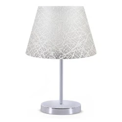 Jules Megapap fabric/Pvc/chrome table lamp in white/silver color 22x17x37cm. Jules Megapap fabric/Pvc/chrome table lamp in white/silver color 22x17x37cm.