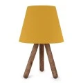 Lander Megapap E27 fabric/Pvc/wooden table lamp in yellow/brown color 22x17x33cm.