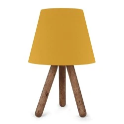 Lander Megapap E27 fabric/Pvc/wooden table lamp in yellow/brown color 22x17x33cm. Lander Megapap E27 fabric/Pvc/wooden table lamp in yellow/brown color 22x17x33cm.