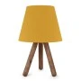 Lander Megapap E27 fabric/Pvc/wooden table lamp in yellow/brown color 22x17x33cm.