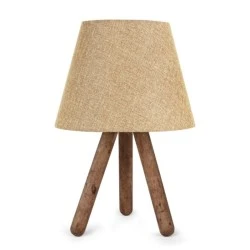 Lander Megapap E27 fabric/Pvc/wooden table lamp in beige/brown color 22x17x33cm. Lander Megapap E27 fabric/Pvc/wooden table lamp in beige/brown color 22x17x33cm.