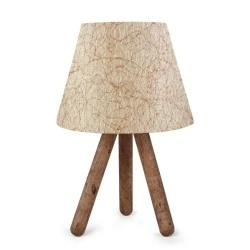 Lander Megapap E27 fabric/Pvc/wooden table lamp in golden beige/brown color 22x17x33cm. Lander Megapap E27 fabric/Pvc/wooden table lamp in golden beige/brown color 22x17x33cm.