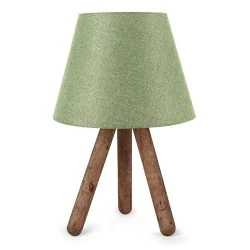 Lander Megapap fabric/Pvc/wooden table lamp in cypress/brown color 22x17x32cm. Lander Megapap fabric/Pvc/wooden table lamp in cypress/brown color 22x17x32cm.