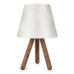 Lander Megapap fabric/Pvc/wooden table lamp in white/brown color 22x14x32cm. Lander Megapap fabric/Pvc/wooden table lamp in white/brown color 22x14x32cm.