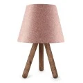Lander Megapap fabric/Pvc/wooden table lamp in pink/brown color 22x14x32cm.