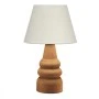 Lary Megapap E27 fabric/wood table light in cream/brown color Φ24x36cm.