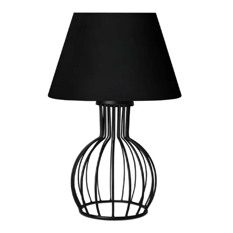 Magnolia Megapap E27 fabric/metal table light in black color Φ22x36cm.