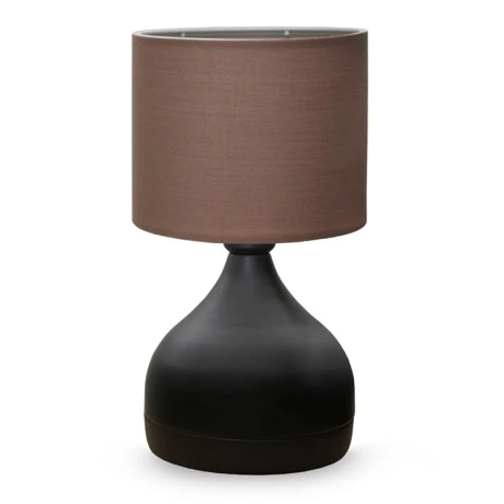 Neil Megapap fabric/metallic table lamp in brown/black color 18,5x17x32cm.