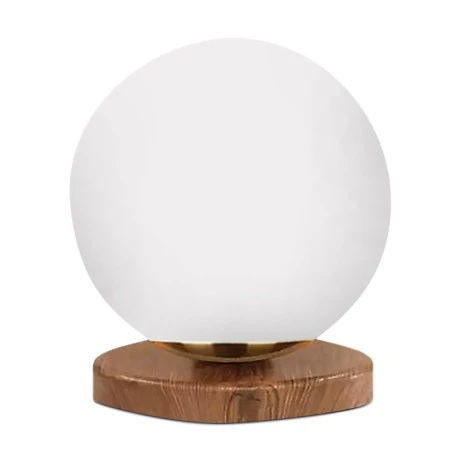 Onda Megapap E27 wooden - glass table lamp in natural - white color Ø15x22cm.