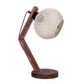 Rope Megapap E27 wooden - rope table lamp in beige - walnut color Ø17x40cm.