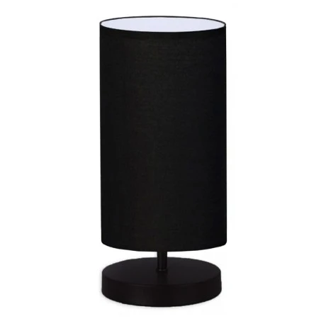 Winkler Megapap fabric/wooden/metallic table lamp in black color 15x24x30cm.