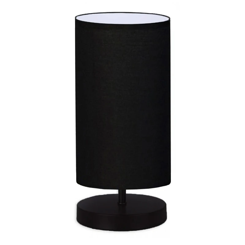 Winkler Megapap fabric/wooden/metallic table lamp in black color 15x24x30cm.