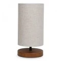 Winkler Megapap wicker fabric/wooden/metallic table lamp in light brown color 15x15x30cm.