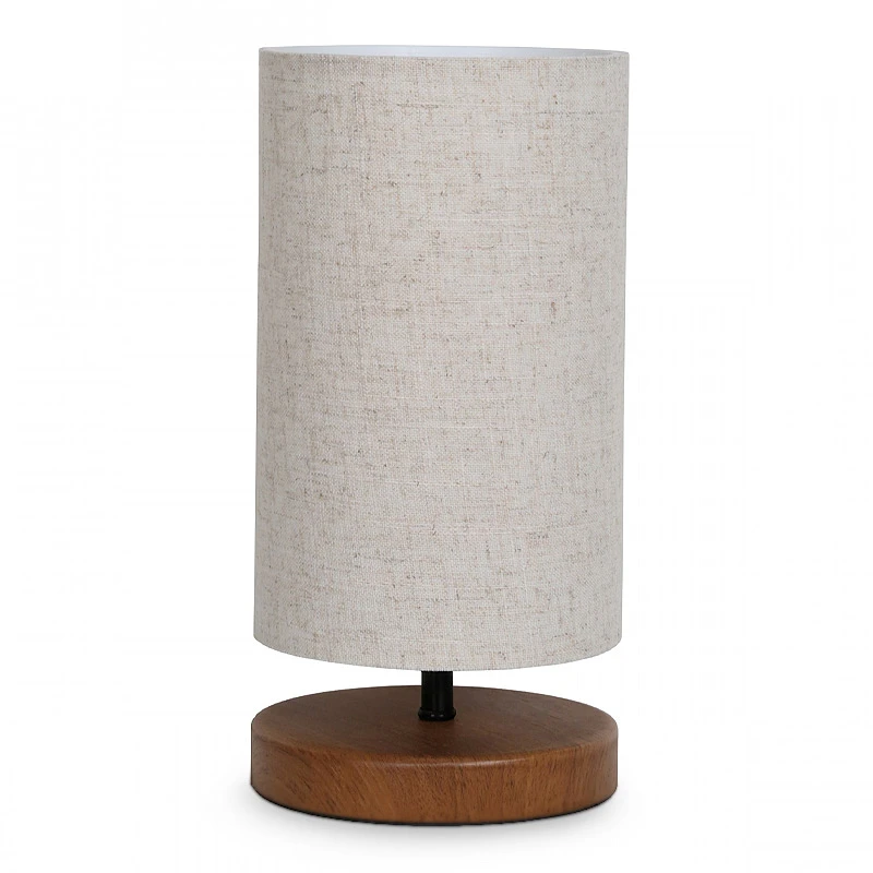 Winkler Megapap wicker fabric/wooden/metallic table lamp in light brown color 15x15x30cm.