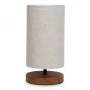 Winkler Megapap wicker fabric/wooden/metallic table lamp in light brown color 15x15x30cm.