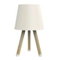 Wooden plastic table lamp in beige color Ø18x34cm.