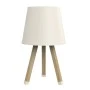 Wooden plastic table lamp in beige color Ø18x34cm.