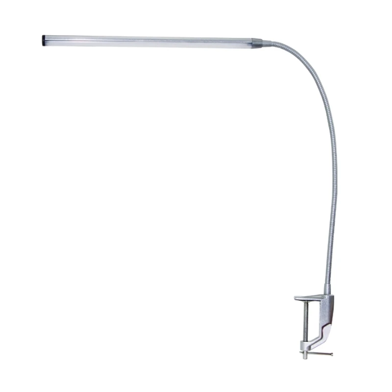 LED touch desk lamp with clamp 5W metal color silver 35.5x85cm.