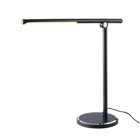 Touch LED desk lamp with USB charger metallic color black 40x15x35cm.