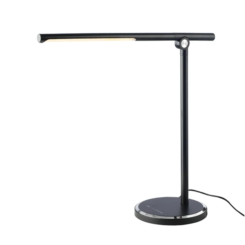 Touch LED desk lamp with USB charger metallic color black 40x15x35cm.