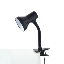 Desk lamp with clip E27 40W metal color black 10.5x14x27cm. Desk lamp with clip E27 40W metal color black 10.5x14x27cm.