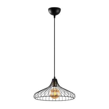 Adda Megapap E27 metallic ceiling lamp in black color Ø36x120cm.