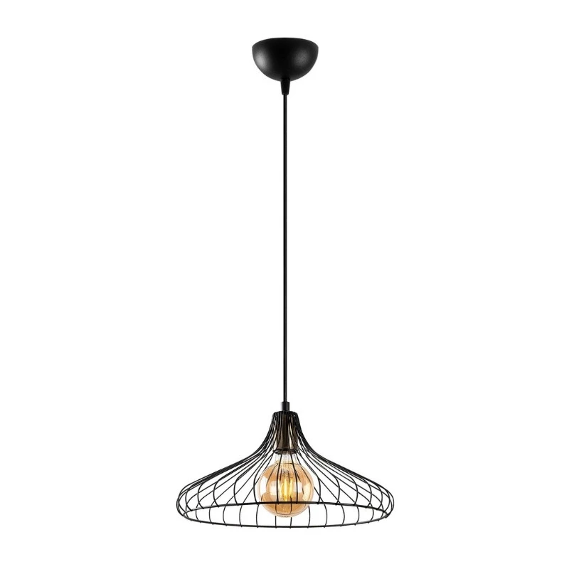 Adda Megapap E27 metallic ceiling lamp in black color Ø36x120cm.