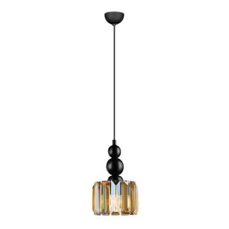 Alaba Megapap E27 metal - glass single-light ceiling light in black color 15x15x65cm.