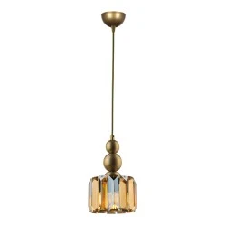 Alaba Megapap E27 metal - glass single-light ceiling light in gold color 15x15x65cm. Alaba Megapap E27 metal - glass single-light ceiling light in gold color 15x15x65cm.