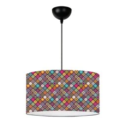 Alamea Megapap E27 fabric ceiling lamp multicolor victorian pattern Φ38x70cm. Alamea Megapap E27 fabric ceiling lamp multicolor victorian pattern Φ38x70cm.