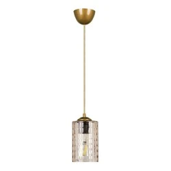 Alberto Megapap E27 acrylic single light ceiling light in gold color 10x10x60cm. Alberto Megapap E27 acrylic single light ceiling light in gold color 10x10x60cm.