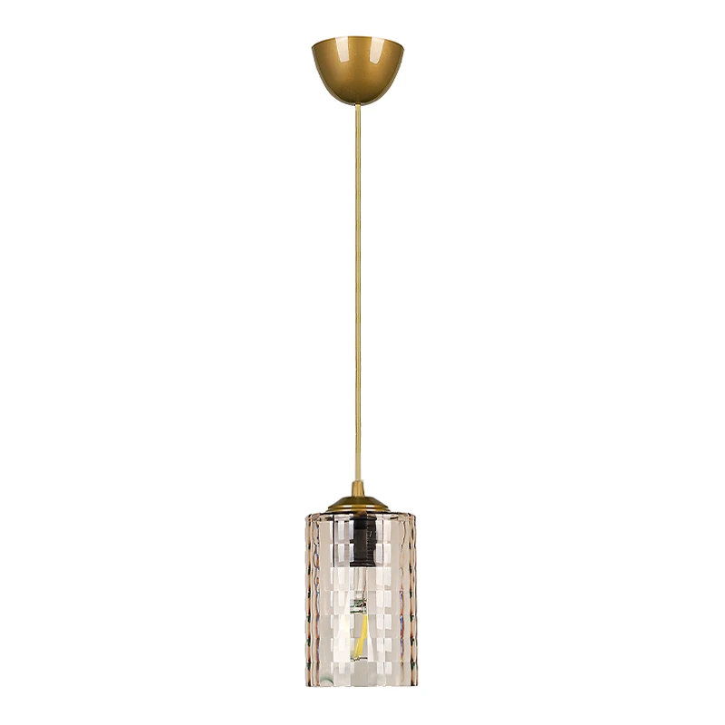 Alberto Megapap E27 acrylic single light ceiling light in gold color 10x10x60cm.