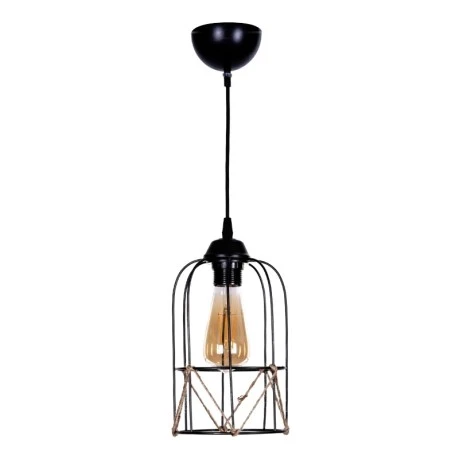 Argon Megapap E27 metallic ceiling light in black color Ø15x65cm.