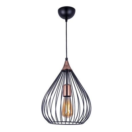 Ariana Megapap E27 metallic ceiling light in black color 26x26x70cm.