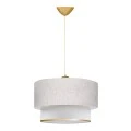 Barnhart Megapap fabric ceiling lamp in white/golden color 30x20x70cm.