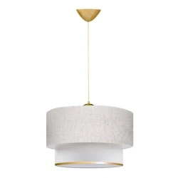 Barnhart Megapap fabric ceiling lamp in white/golden color 30x20x70cm. Barnhart Megapap fabric ceiling lamp in white/golden color 30x20x70cm.