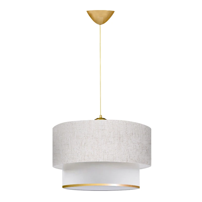 Barnhart Megapap fabric ceiling lamp in white/golden color 30x20x70cm.