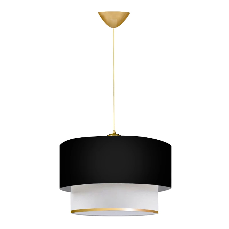 Barnhart Megapap fabric ceiling lamp in black/golden color 30x20x70cm.
